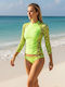 Vasiliki UPF 50+ Women Long Sleeve Sun Protection Shirt Green VWS26 SWIM1070 RASHGUARD LIGHTPLAY