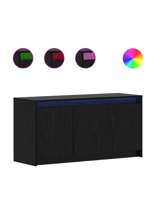 TV Stand Black Oak W100xD34xH50cm