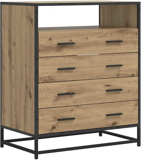 Kommode Schlafzimmer Holz mit 4 Schubladen Eiche 70x41x83,5cm