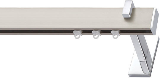 Viometale Cosmos Jessica One-Way Metallic Curtain Track In Silver Colour 300cm 22.05.300.P7