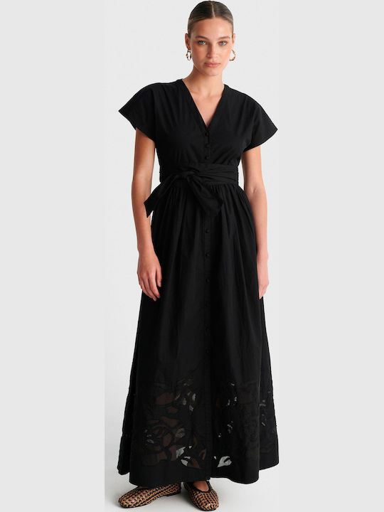 Sommer Maxi Damenkleid Schwarz