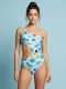 One Piece Swimsuit With One Shoulder Blue