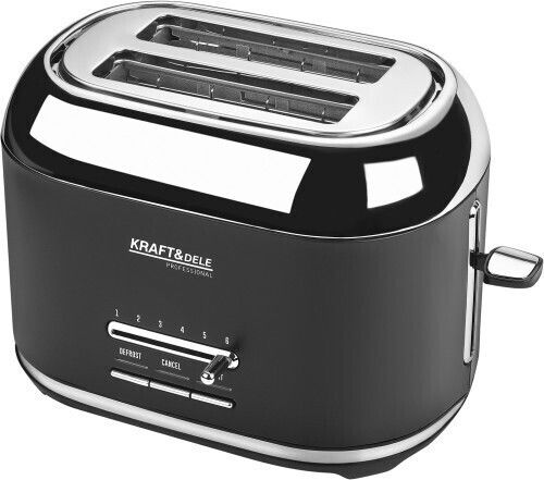 Kraft & Dele Φρυγανιέρα 2 Θέσεων 1000W Μαύρη