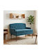 Doppelsitzer Samt Blau 111x65x79cm