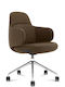 ErgoAction Riva Glossy Office Chair With Brown Arms