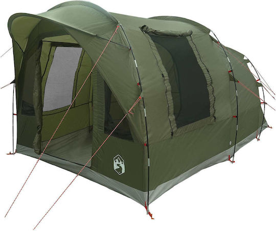 vidaXL Campingzelt Tunnel Khaki 4 Jahreszeiten 400x260x200cm