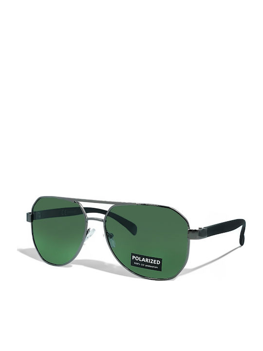 Riverio Unisex Sunglasses With Green Metallic Frame And Green Polarized Lens RV6042624