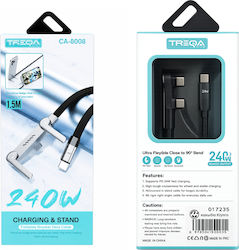 Treqa Braided Cable USB-C male - USB-C 240W PD 1.5m CA-8008 Treqa Braided Cable USB-C male - USB-C 240W PD 1.5m CA-8008