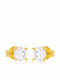 Jools Men's Gold Plated Silver Earrings with Stones