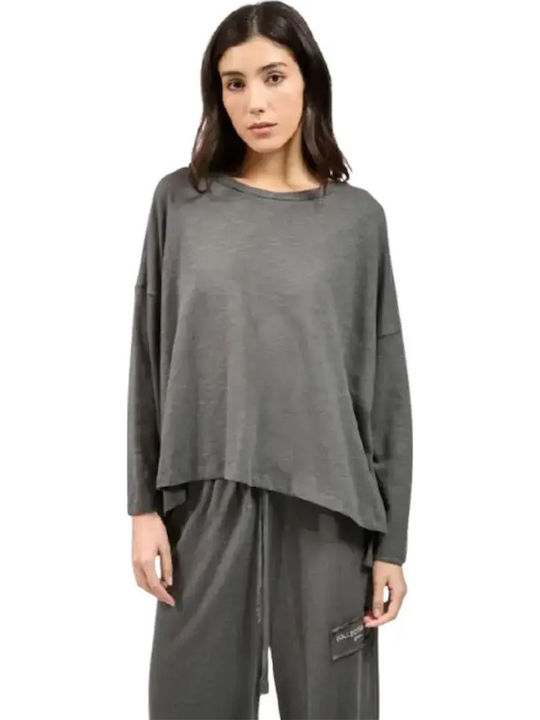 Collectiva Noir Women's Cotton Blouse Grey