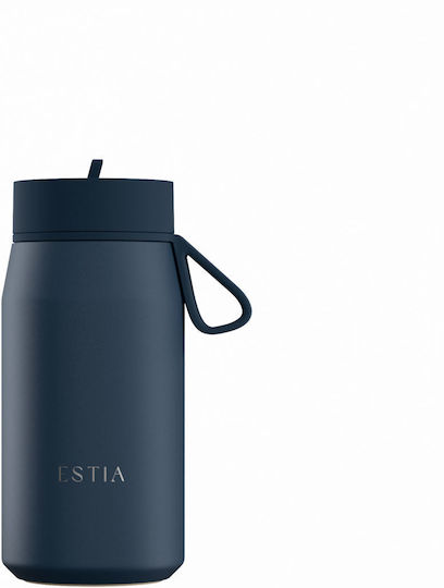 Estia Pulse Save the Aegean Recyclable Thermos Bottle Stainless Steel BPA Free 360ml Indigo