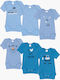 Pretty Baby Set Light Blue Bodysuits 6 Pieces