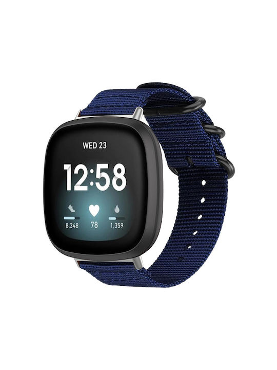 Fitbit Versa 2 Versa Versa Lite Xdfind Ring Buckle Nylon Canvas Watch Band Midnight Blue Fitbit Versa 2 Versa Versa Lite Xdfind Ring Buckle Nylon Canvas Watch Band Midnight Blue