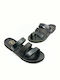 Leather Women's Flat Sandals Black