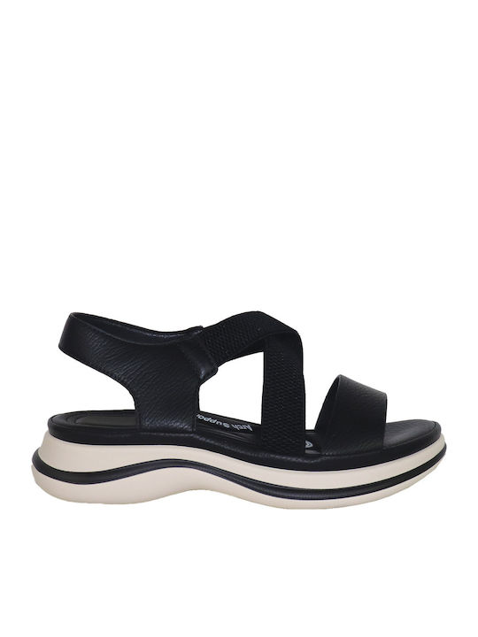 Γυναικεία Ανατομικά Σανδάλια Flatforms Μαύρα