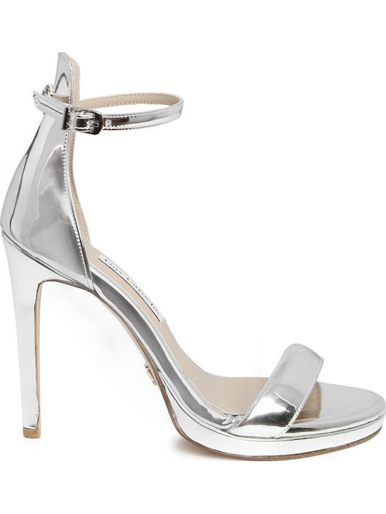 Guy Laroche Damen Sandalen Silber Leder