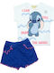 Kids Set with Shorts Summer 2 Pieces White Lilo & Stitch