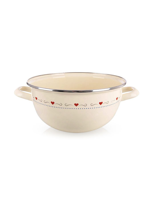 Orion Bol Servire Rotund Emailat Gri cu Diametru 26 cm