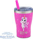 Nava "we Care" Ποτήρι Θερμός Ανοξείδωτο 400ml Pink Unicorn με Καλαμάκι