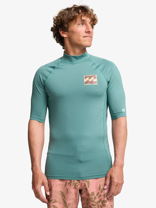 Billabong UPF 50+ Ανδρική Κοντομάνικη Αντηλιακή Μπλούζα Πράσινη