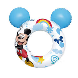 Kids' Swim Ring Diameter 74cm Light Blue Mickey