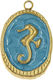 Stahlmaterial Ippokampos Gold Blau Emaille Kettenanhänger 24x15mm 1 Stück