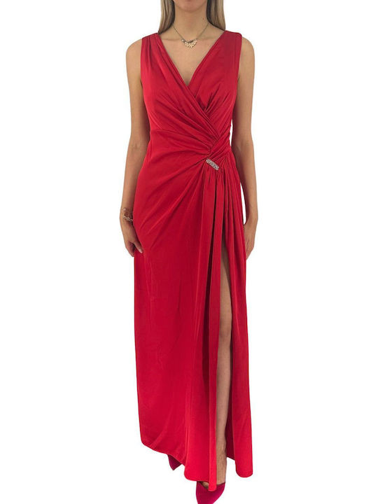 Personal Summer Maxi Dress for Wedding Christening Satin Red