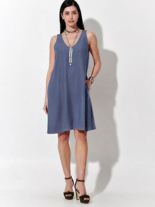 Sommer Midi Damenkleid Blau S262028 Indigo
