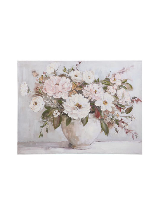 Canvas Painting Flowers White-Beige 80x60cm Estheti 812-20095