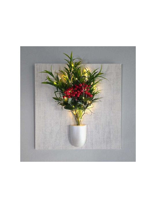 Stewehome Painting Embossed Texture Flowers LED Lighting Designs Pine Red Fir Green 49x49 Cm