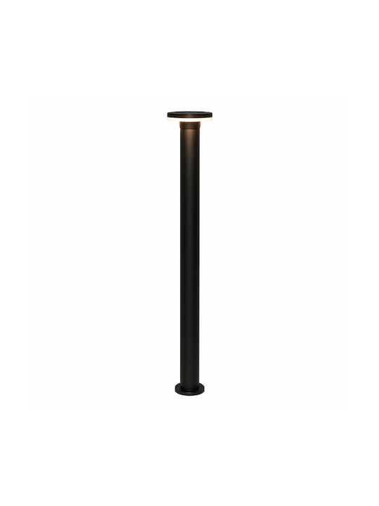 Zambelis Lights Φωτιστικό Κολωνάκι LED Εξωτερικού Χώρου 12W με Θερμό Λευκό Φως Μαύρο