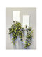 SteweHome Hanging Green Wooden Wall Decor 30x14cm 2 Pieces