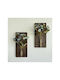 SteweHome Hängende Wanddekoration Blau aus Hölzern 30x14cm 2Stücke