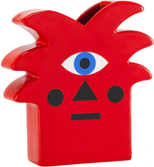 Qeeboo Keramik Vase Rote 15.5x8xH38.5cm Qeeboo Keramik Vase Rote 15.5x8xH38.5cm