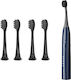 Set 4 Capete De Înlocuire Drkala Seago Sonic Periuță De Dinți Electrică Compatibilă Sg-540 Moale Negru