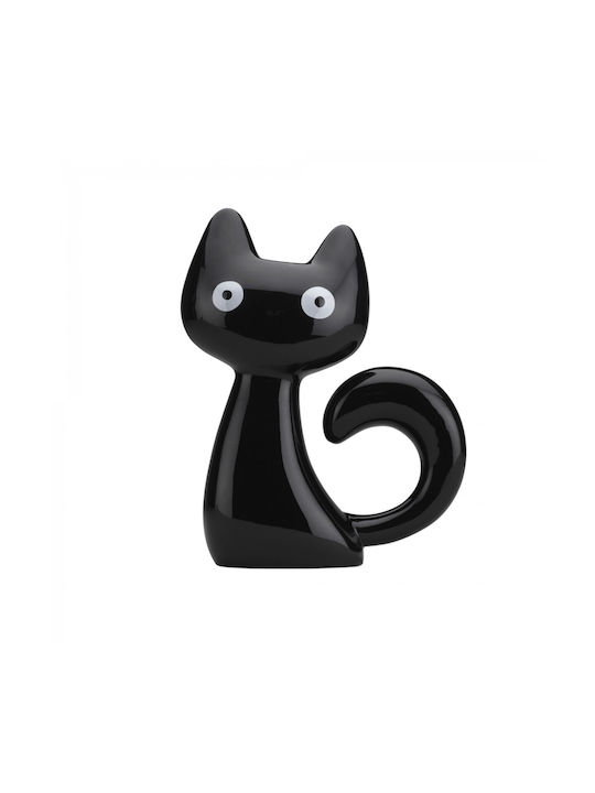 Qeeboo Dekorative Keramikvase Schwarz 25x8.5xH32cm