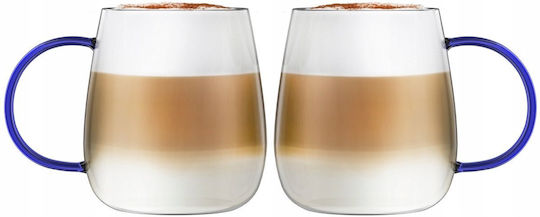 Vialli Design Set Pahare Din Sticlă Albastră 400ml 2 Bucăți