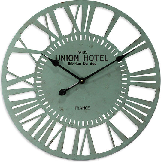 Union Ρολόι Τοίχου Μεταλλικό Τιρκουάζ