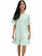 Girls Dress Short Sleeve Green