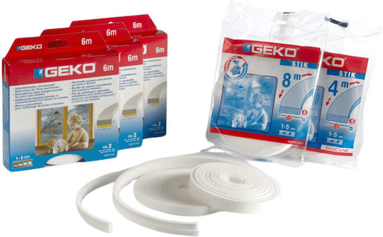 Geko Foam Door Draft Stopper Adhesive Tape for Window in White Colour 10m