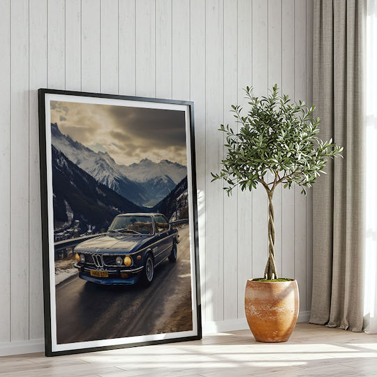 Poster Bmw E9 Coupé Cr067 40cm X 50cm Κορνίζα Καφέ Ξύλου 63083pd156199f63322