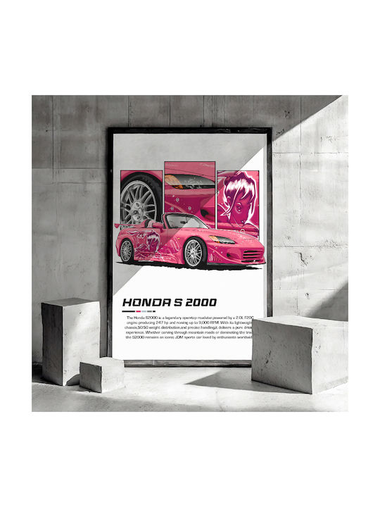 Poster Honda S 2000 Cr024 40cm X 50cm Λευκή Ξύλινη Κορνίζα-63005pd156238f55310