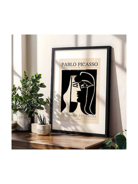 Poster Pablo Picasso Au Palais Des Papes Art077 40cm X 50cm Κορνίζα Καφέ Ξύλου 56021pd156715f63322