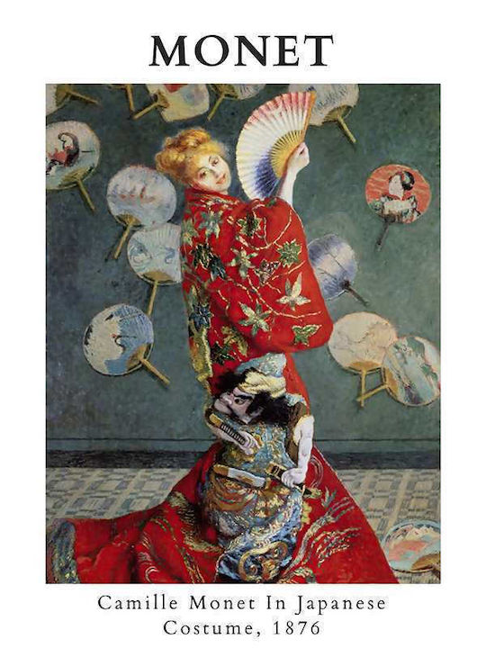 Poster Claude Monet Camille Monet In Japanese Costume Art099 40cm X 50cm Μαύρη Ξύλινη Κορνίζα-56053pd156702f55321