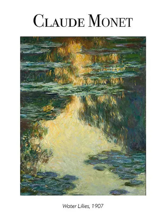 Poster Claude Monet Water Lilies Art102 40cm X 50cm Brown Wooden Frame