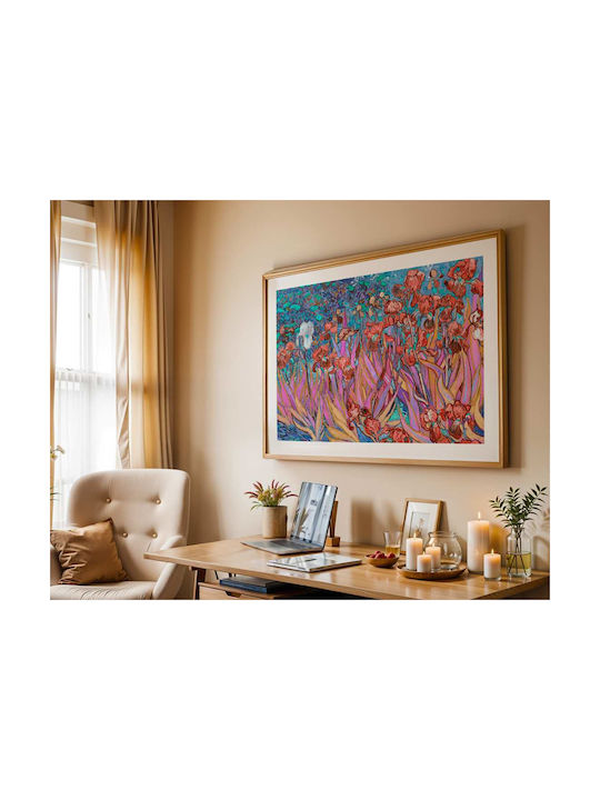 Poster Van Gogh Irises Art110 40cm X 50cm Κορνίζα Καφέ Ξύλου 56099pd156658f63322