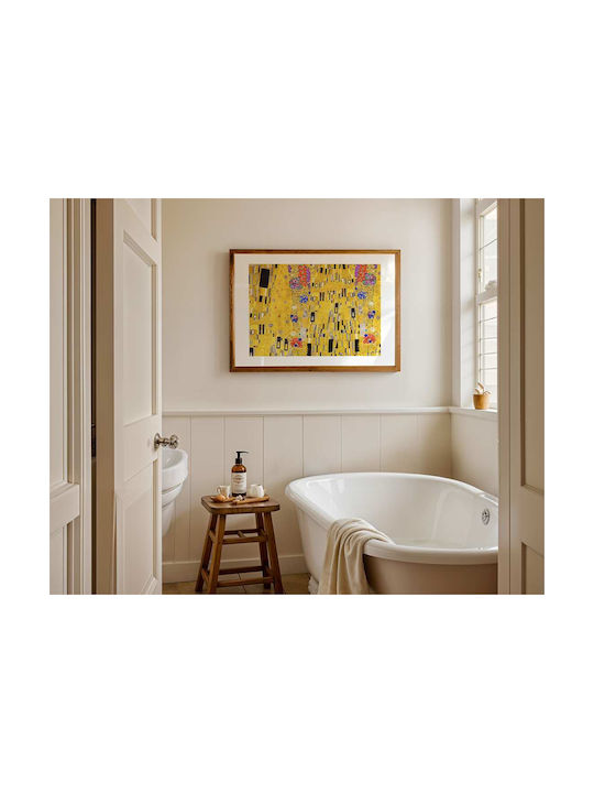 Poster Gustav Klimt Kiss Details Art148 40cm X 50cm Brown Wooden Frame