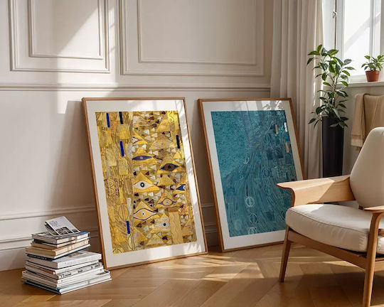 Poster Blue Details By Gustav Klimt Art156 40cm X 50cm Λευκή Ξύλινη Κορνίζα-56092pd156668f55310