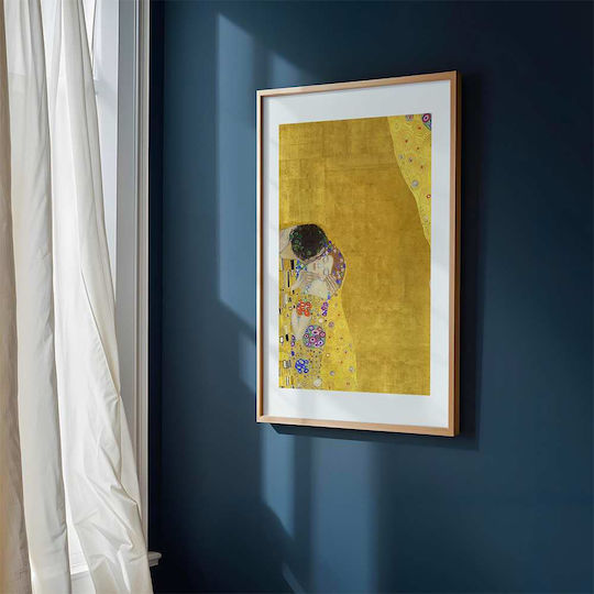 Poster Gustav Klimt Kiss Art155 40cm X 50cm White Wooden Frame