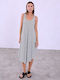 Celestino Women's Midi Asymmetrical White Dress